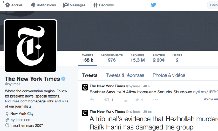 Les conseils Twitter du NYT ©NYTimes