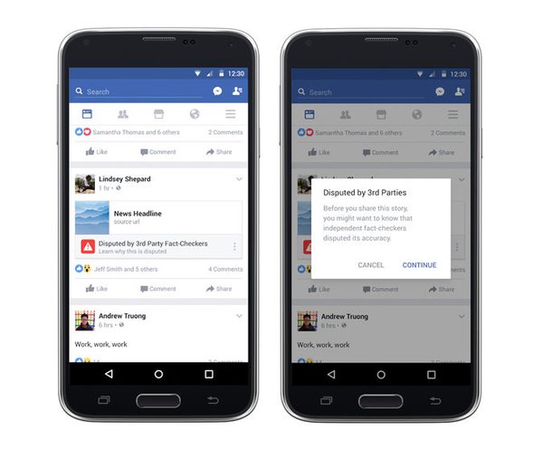 Outil Facebook contre les Fake news